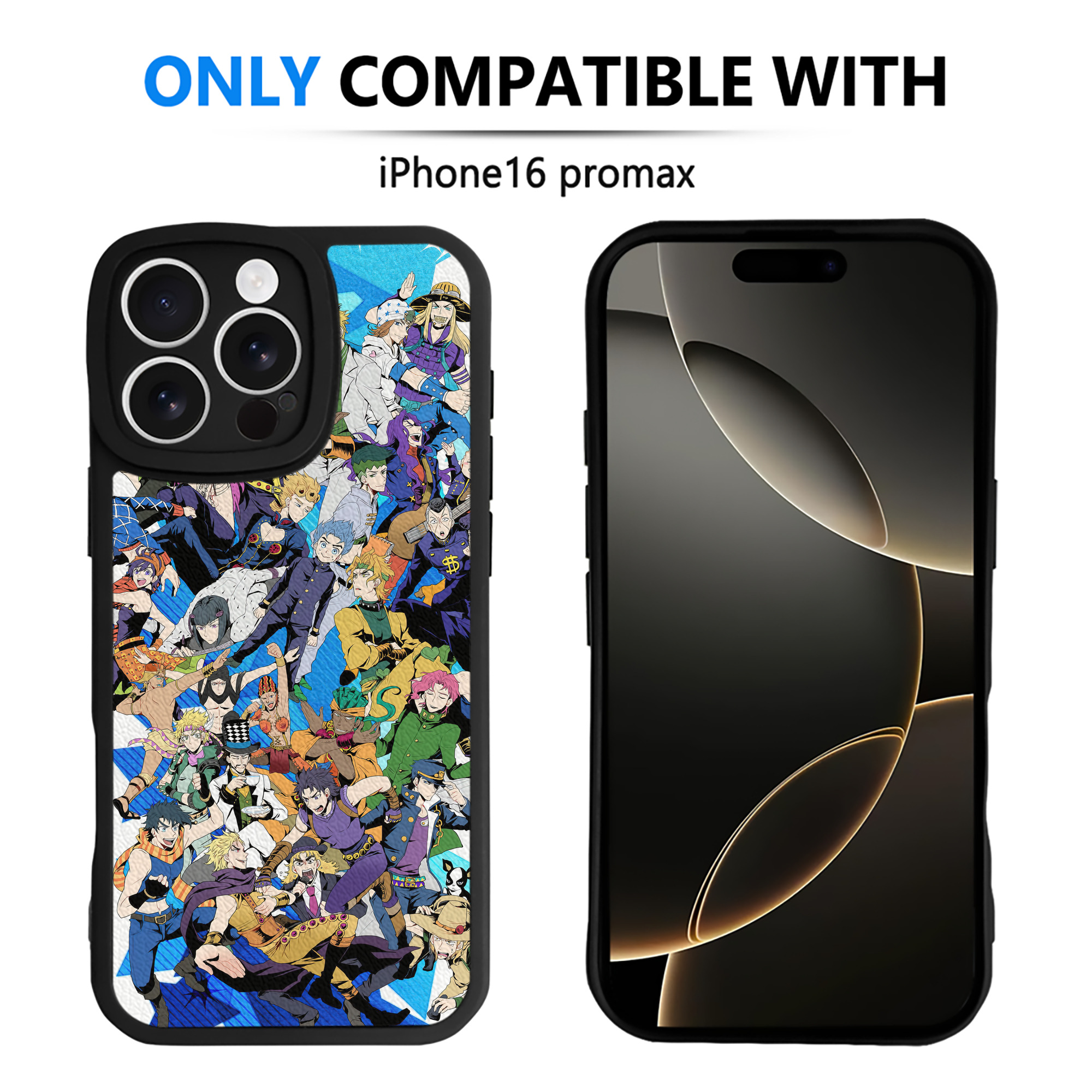 （画像用） ジョジョの奇妙な冒険 JoJo's Bizarre Adventure 【iPhone 16シリーズ対応】シリコンスマホケース（レザー調） 材質：シリコン